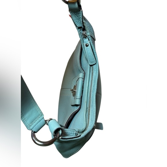 Coach Blue Hobo Bag with Sleek Crescent Shape - Picture 13 of 16